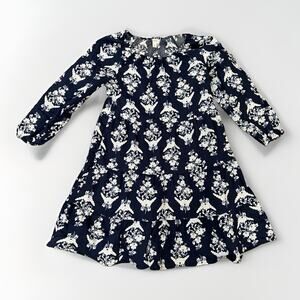 J. Crew Women's Size Medium Blue Floral Tiered Dress